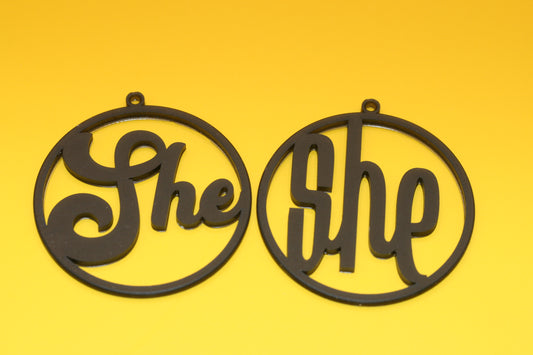 She Pronoun Earrings